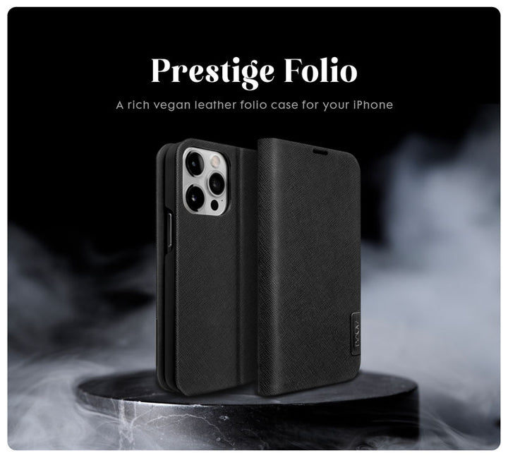 Prestige Folio Case for iPhone 14 Plus / Pro / Pro Max iPhone 14 (6.1) / Black